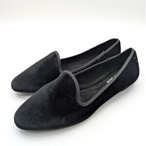 Chelsea Crew Chain Loafer Shoes Almond Toe Women's Black Velvet Size US10 EU40